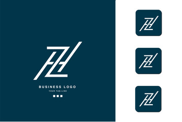 HZ, ZH, H, Z, Abstract Letters Logo monogram - obrazy, fototapety, plakaty