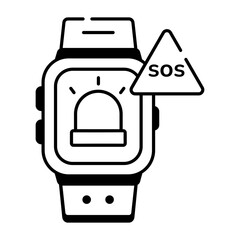  Smartwatch Features Linear Icons