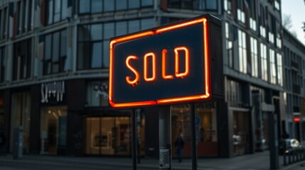 a sold sign in front of a building - 780014064