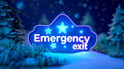 a neon sign saying Emergency