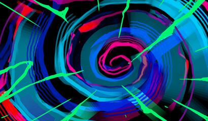 Fototapeta na wymiar spiral of colors with a central power 