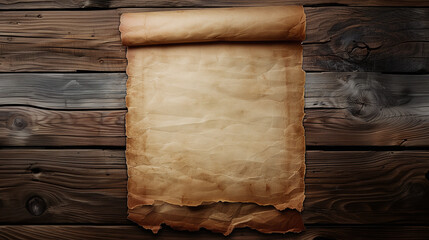 old parchment paper on wooden background