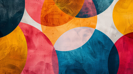 background with circles, an abstract geometric pattern with pastel bold colors and shapes