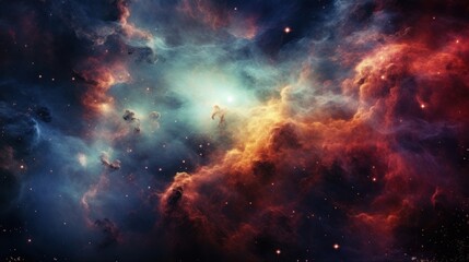 Wallpaper rendering of colorful cloudy nebula of space galaxy. - obrazy, fototapety, plakaty