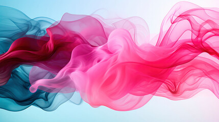 Ethereal Blue and Pink Smoke Waves Abstract Background