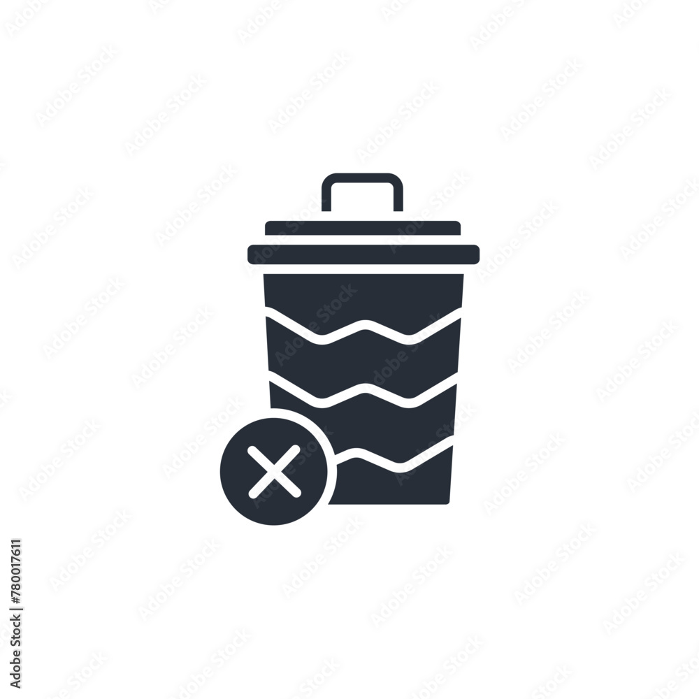 Poster delete icon. vector.editable stroke.linear style sign for use web design,logo.symbol illustration.