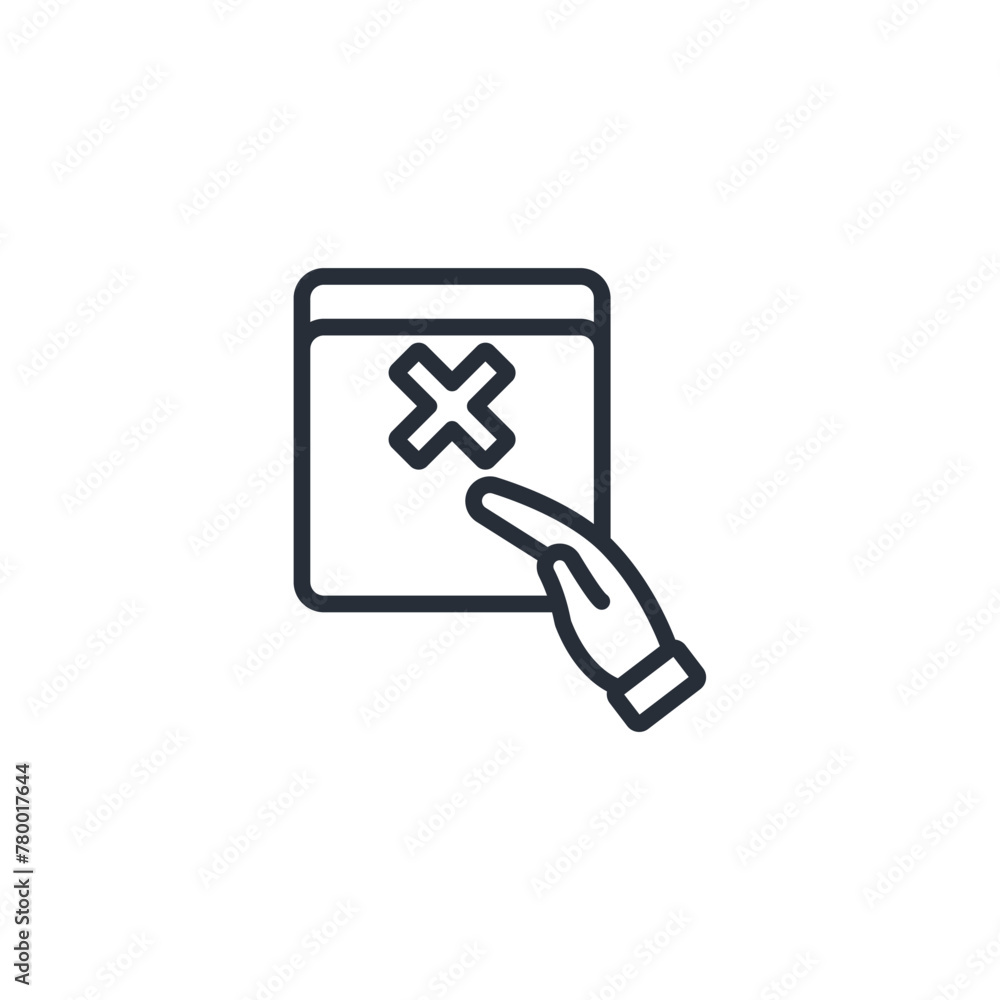 Poster delete button icon. vector.editable stroke.linear style sign for use web design,logo.symbol illustra