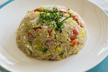 Quinoa Chaufa. Vegetarian alternative to the typical food of the San Martín region, Peru