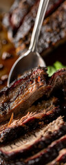 Succulent Glazed Barbecue Ribs Close-up Perfect for Dinner