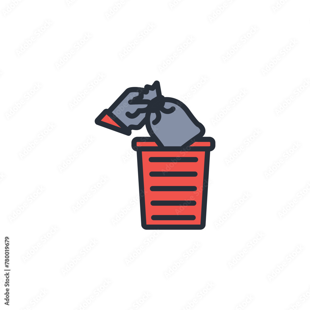 Poster gerbage icon. vector.editable stroke.linear style sign for use web design,logo.symbol illustration.