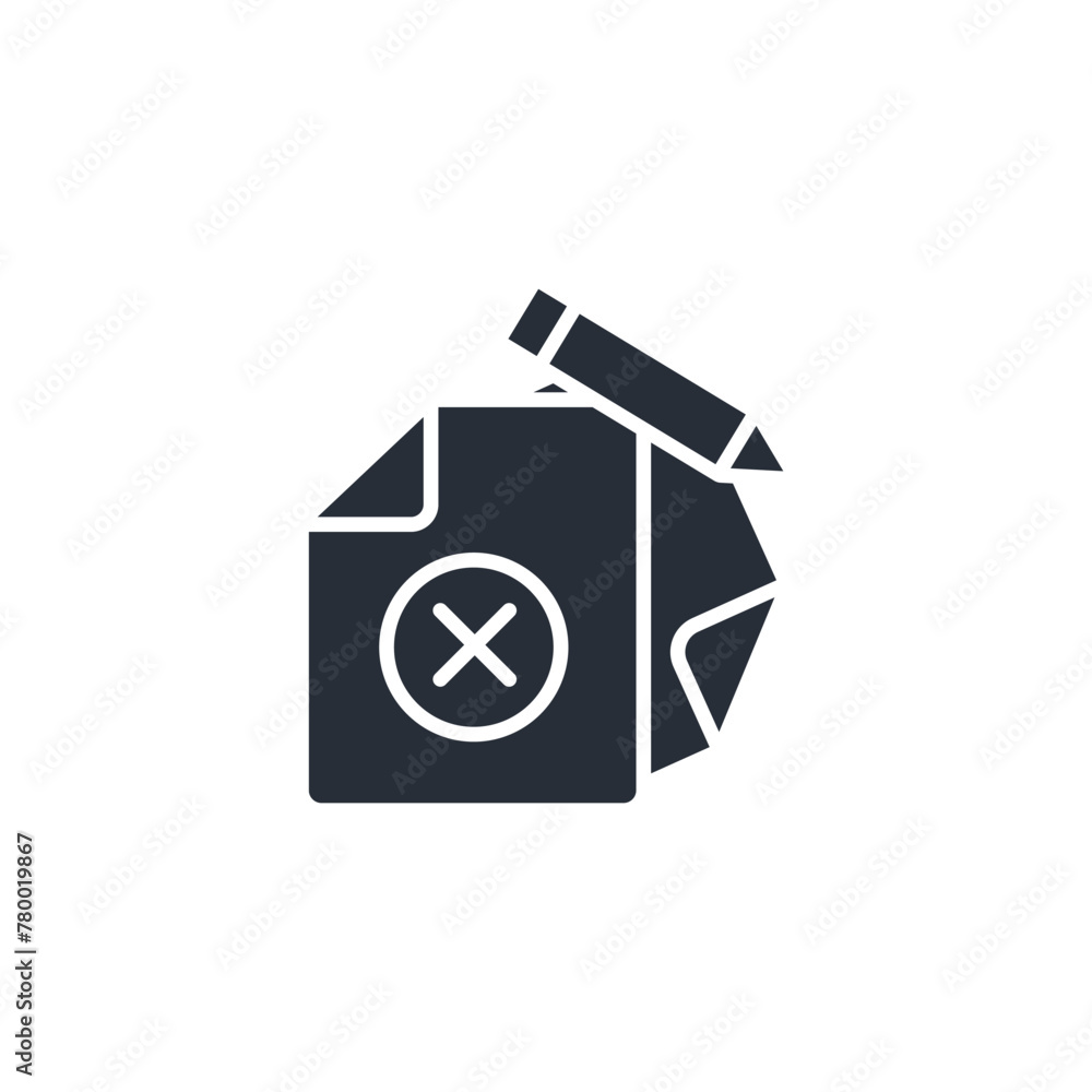 Poster incorrect icon. vector.editable stroke.linear style sign for use web design,logo.symbol illustration