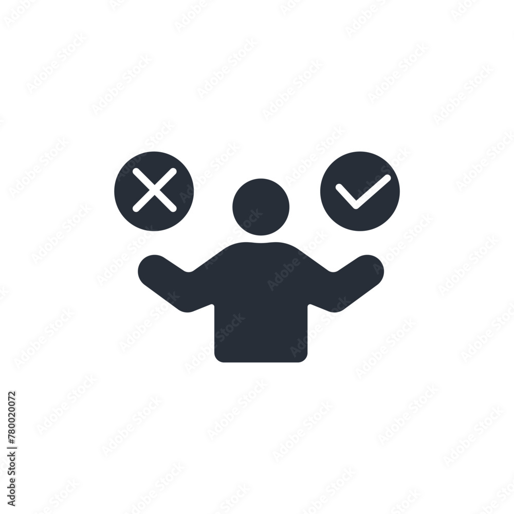 Poster mistake icon. vector.editable stroke.linear style sign for use web design,logo.symbol illustration.