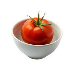 Tomato in a bowl isolated on transparent background
