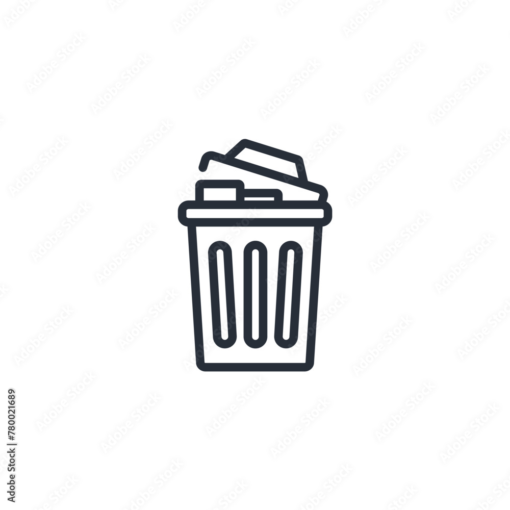 Poster trash icon. vector.editable stroke.linear style sign for use web design,logo.symbol illustration.