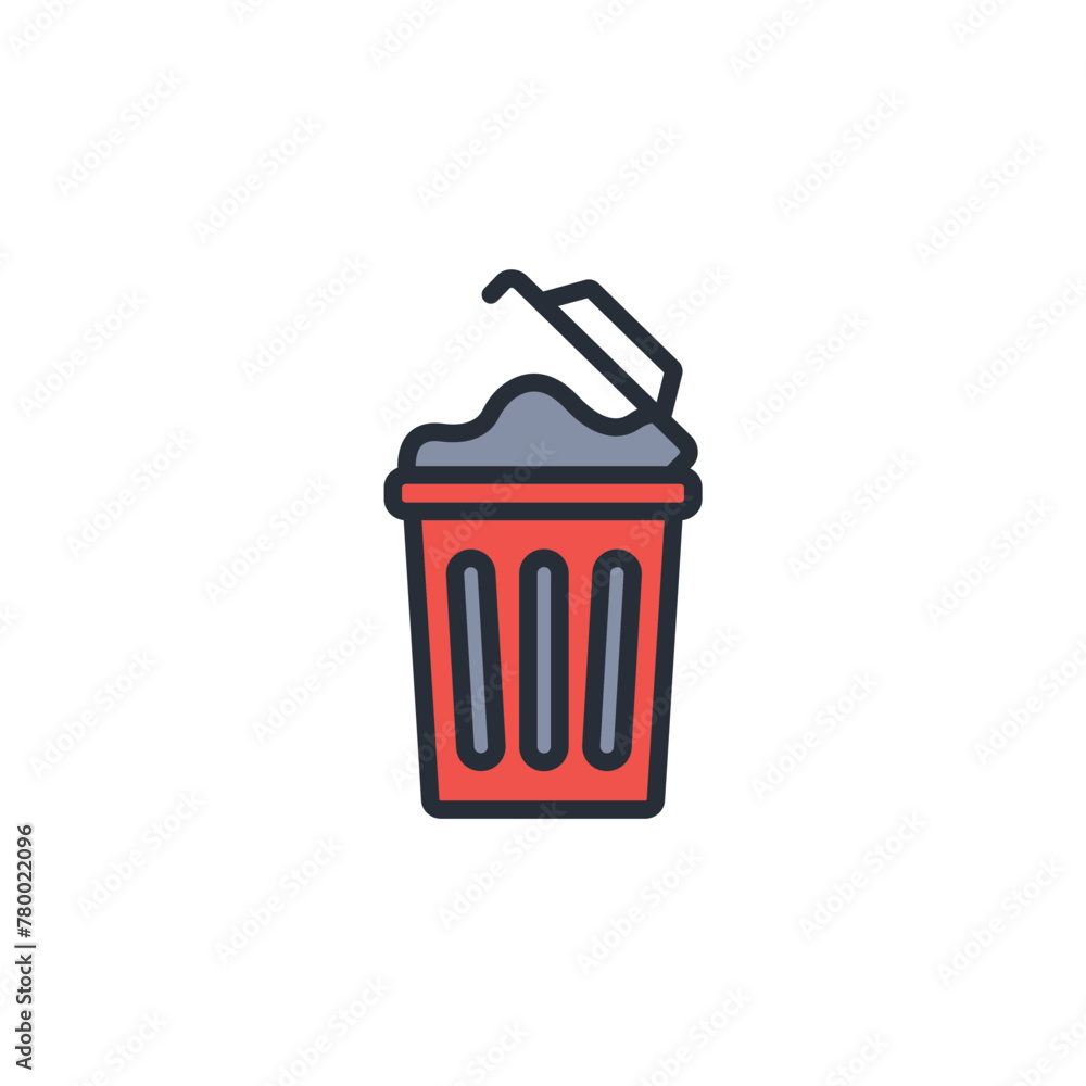 Poster delete icon. vector.editable stroke.linear style sign for use web design,logo.symbol illustration.