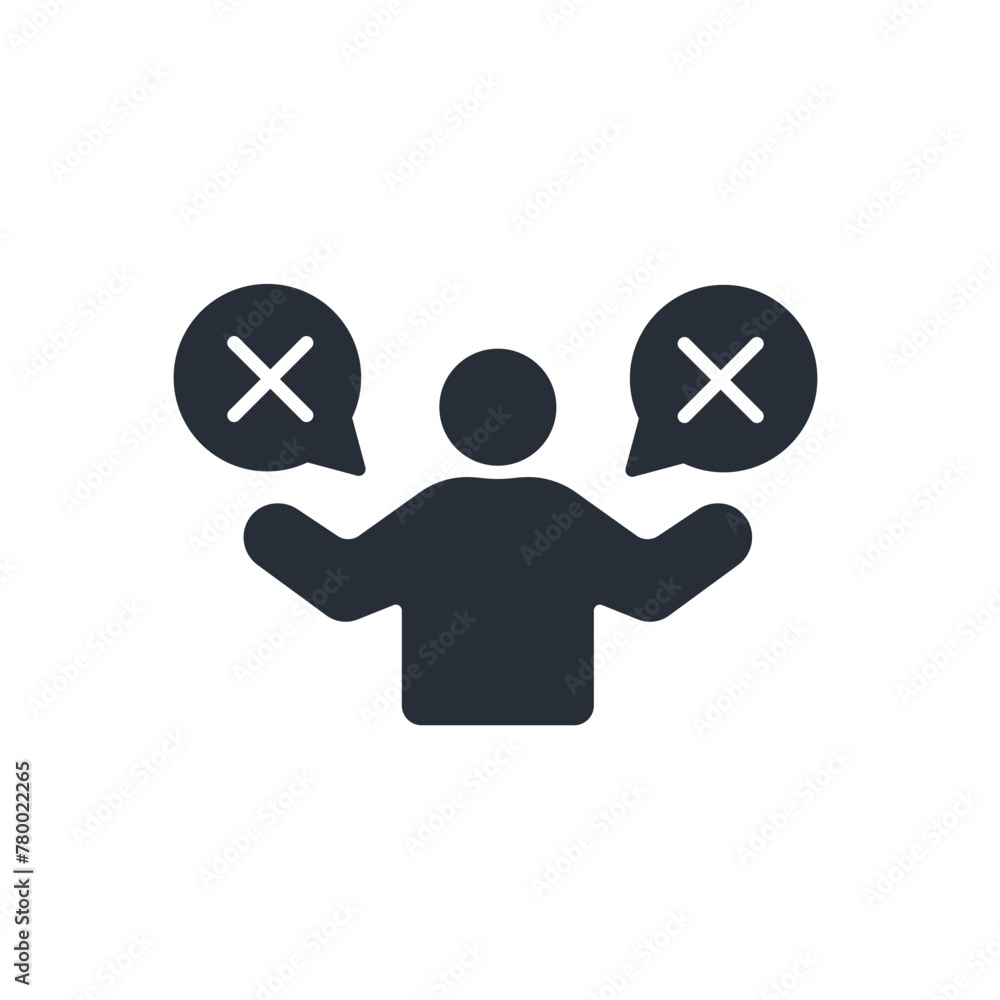 Poster wrong icon. vector.editable stroke.linear style sign for use web design,logo.symbol illustration.