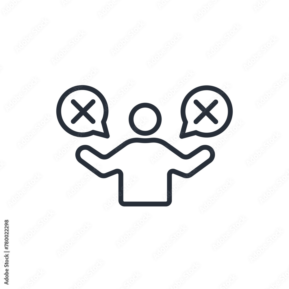 Poster wrong icon. vector.editable stroke.linear style sign for use web design,logo.symbol illustration.
