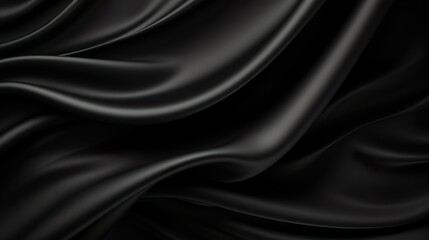 The image displays a rich draping of a dark satin material, illustrating its high-quality texture and fluidity, ideal for elegant backgrounds