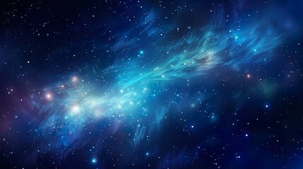 A mesmerizing deep space illustration with a dense starfield and a vibrant blue nebula, evoking the...