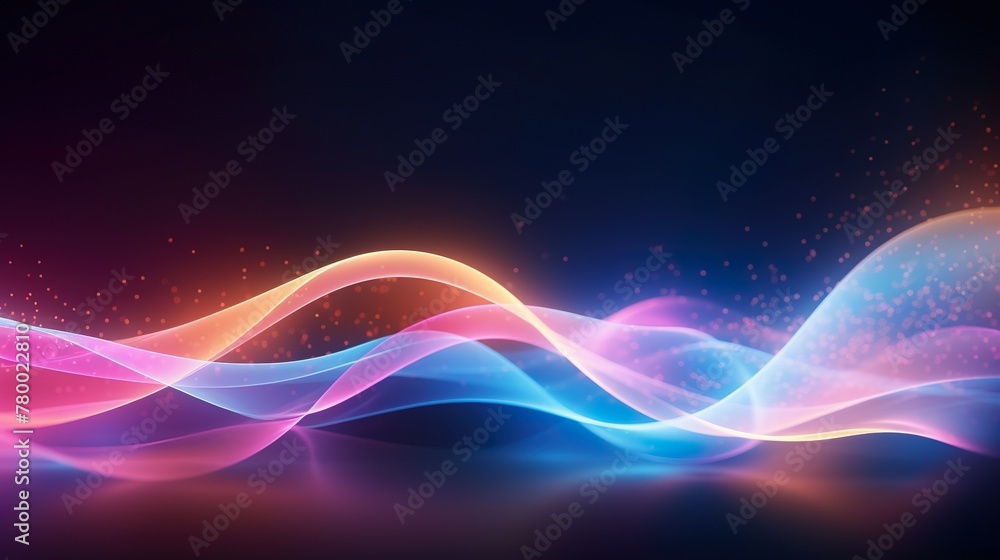 Canvas Prints capturing the illusion of movement, this image features flowing abstract waves in vibrant pink and b