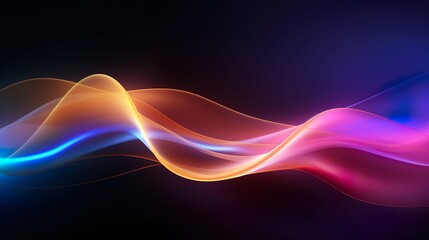 Colorful waves glow with a silky smooth motion, lending a touch of artistic flair to the space-themed background