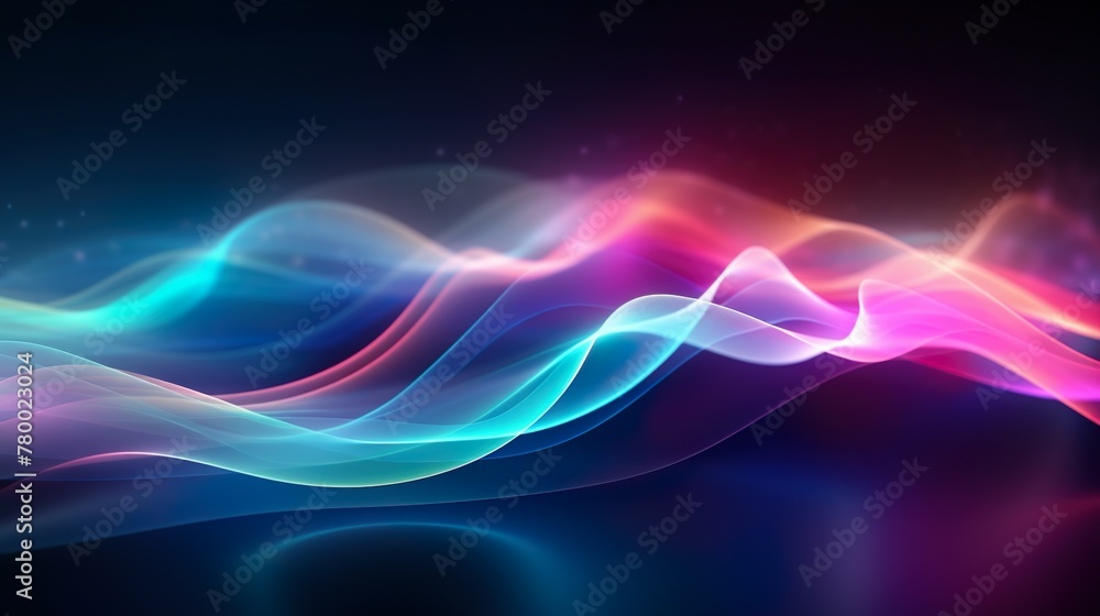 Canvas Prints this image features mesmerizing light waves flowing with vivid blues and pinks against a dark, cosmi
