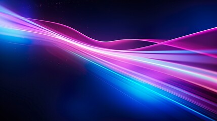 Fototapeta na wymiar Evocative image of streaming lights in pink and blue shades creating a sense of speed and motion on a dark background