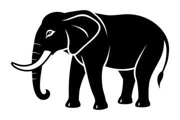 elephant silhouette vector art illustration
