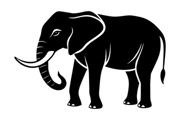 elephant silhouette vector art illustration
