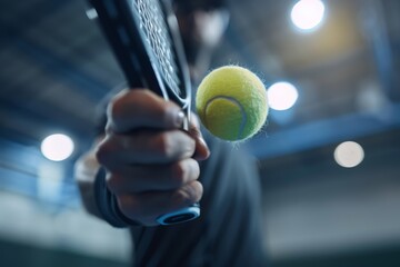 Tennis racket and ball on the tennis court.. Beautiful simple AI generated image in 4K, unique. - Powered by Adobe