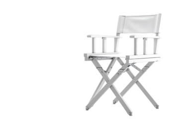 white directors chair isolated on transparent