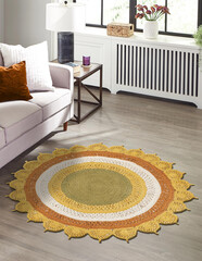 modern interior room geometric round rugs carpets