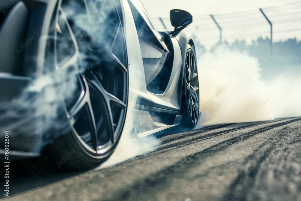 Aufkleber drifting and racing concept. background with selective focus and copy space