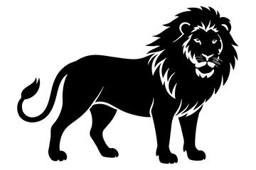 lion silhouette vector art illustration
