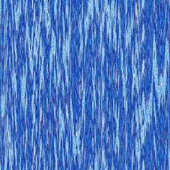 Indigo ikat dye stripe marled seamless pattern. Asian style wavy distort weave print in modern blue white.