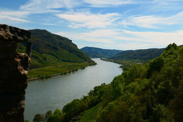 Fototapeta na wymiar Blick in die Wachau und auf die Donau bei Spitz (2)