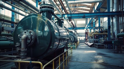 Industrial pumps in a water treatment facility