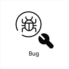 Bug  Icon Symbol vector graphics.