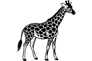 giraffe silhouette vector art illustration
