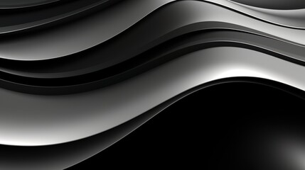 Obraz premium A monochromatic image showcasing elegant, sinuous black lines undulating against a stark white backdrop