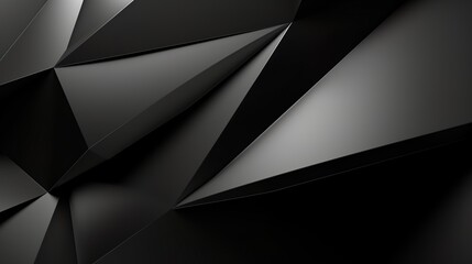 A powerful geometric composition featuring sharp triangles in varying shades of black and grey - obrazy, fototapety, plakaty
