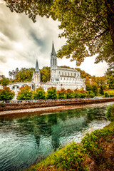 Obraz premium Cathedral of Our Lady of Lourdes , Immaculate Conception , France 