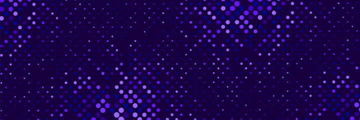 Abstract dotted purple background. Background with dots of different sizes and shades of purple for design of covers, presentations, websites. Big data, computer science, artificial intelligence.