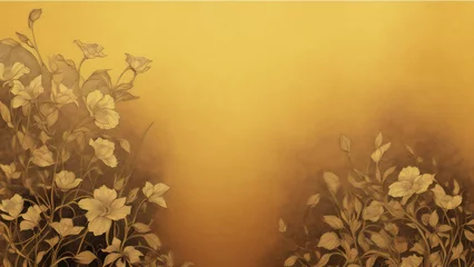 Tuinposter レトロな花模様の風景　AI画像　ジェネレーティブAI © スタジオサラ