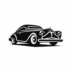 Logo car designed in black white color