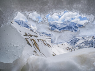 Winter landscape in the Transylvanian Alps - Fagaras Mountains, Romania, Europe - 780033205