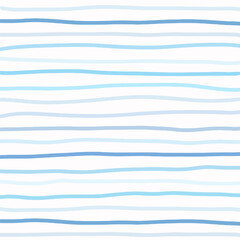 Blue stripes seamless pattern. Hand drawn striped wallpaper.