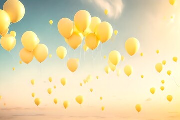background with yellow balloons