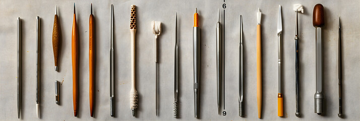 Detailed Illustration of Various Knitting Needle Sizes Measured in Millimeters