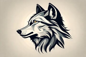 The nuanced details of a minimalistic wolf vector logo, symbolizing power and free spirit,...